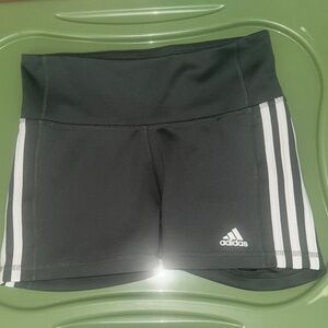 Dark green 3-stripe adidas shorts